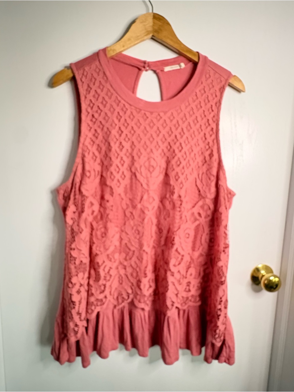maurices Sz 2X Sleeveless Lace Front Overlay Peplum Top Boho Coquette Cottage